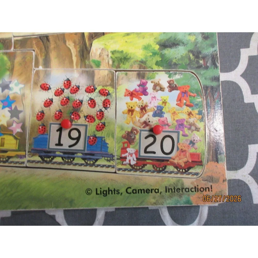 Melissa & Doug Number Train Peg Puzzle Wooden 1-20 Counting Toy 114 Vintage